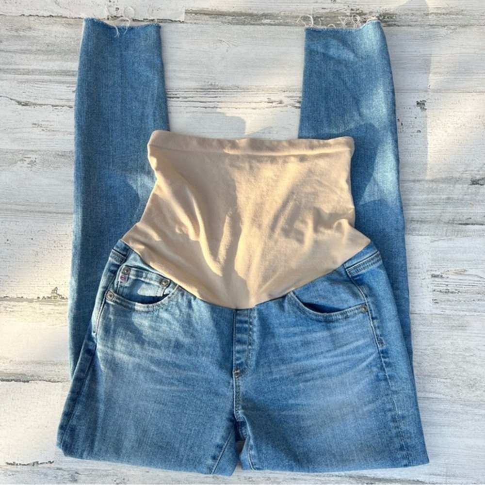 AG Adriano Goldschmied Blue and Tan Women Jeans